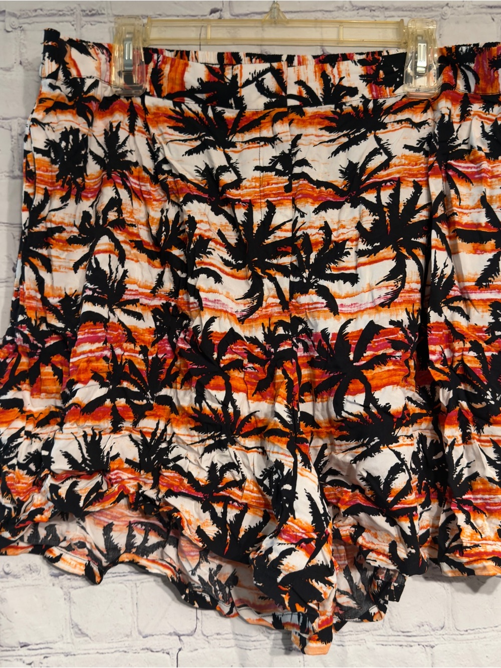 Harper High Waist Womens Shorts Black, Orange, Pink, White Tropical 2X
